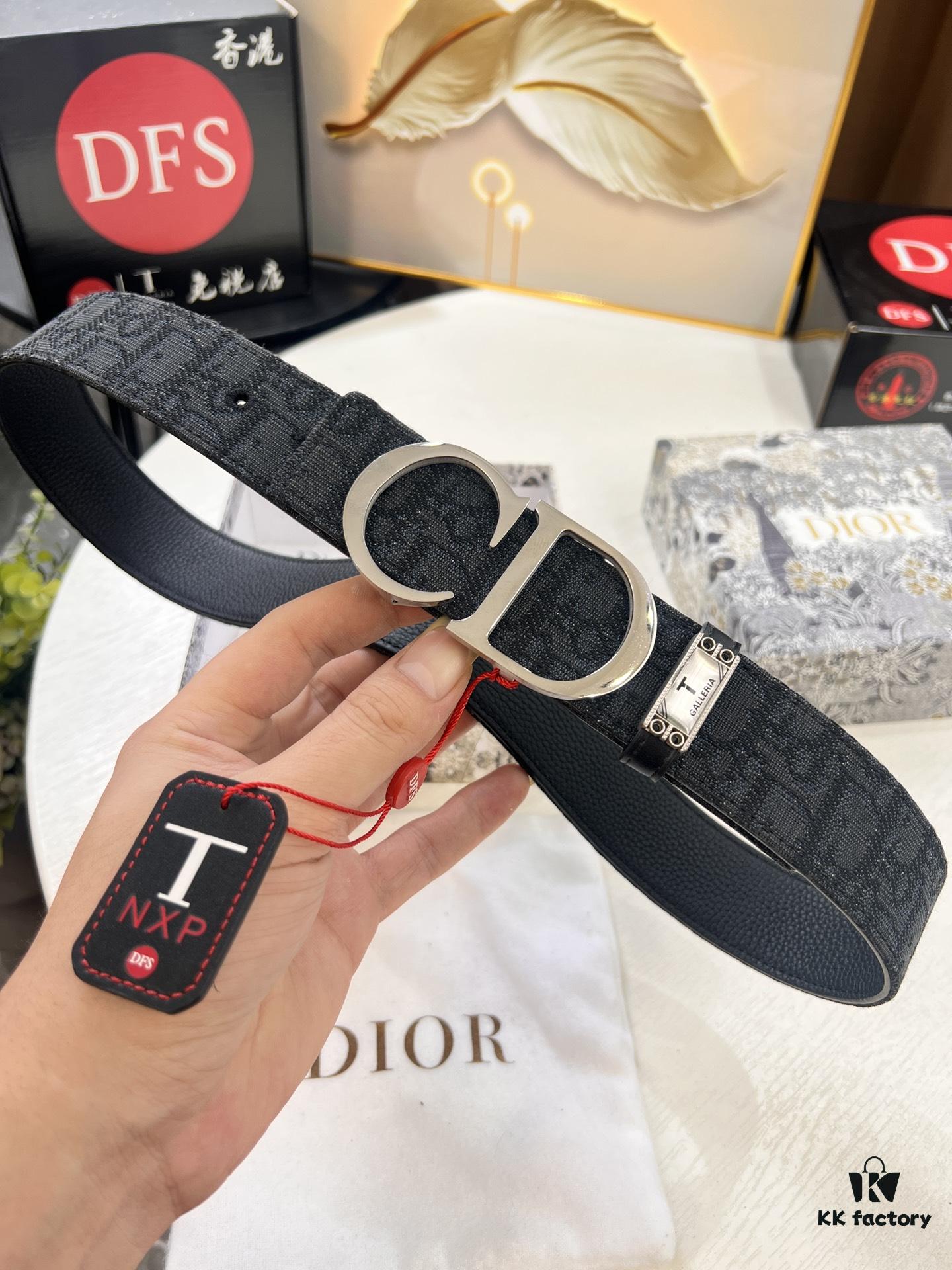 Dior D Belt, Hong Kong Duty-Free Gift Box 🎁 (NXP RFID Tag with Official Website Verification, Authentic Anti-Counterfeit Chip)