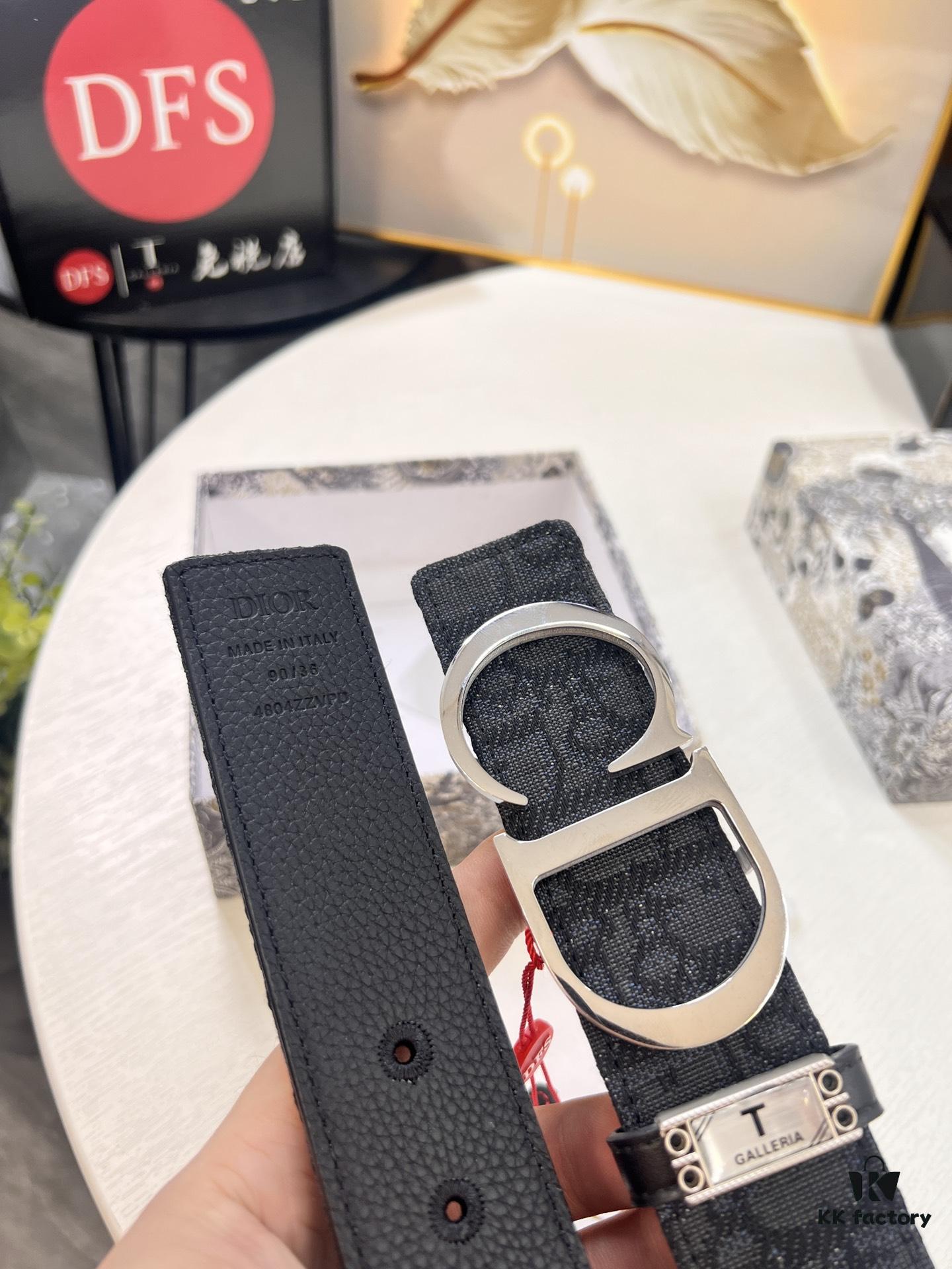 Dior D Belt, Hong Kong Duty-Free Gift Box 🎁 (NXP RFID Tag with Official Website Verification, Authentic Anti-Counterfeit Chip)