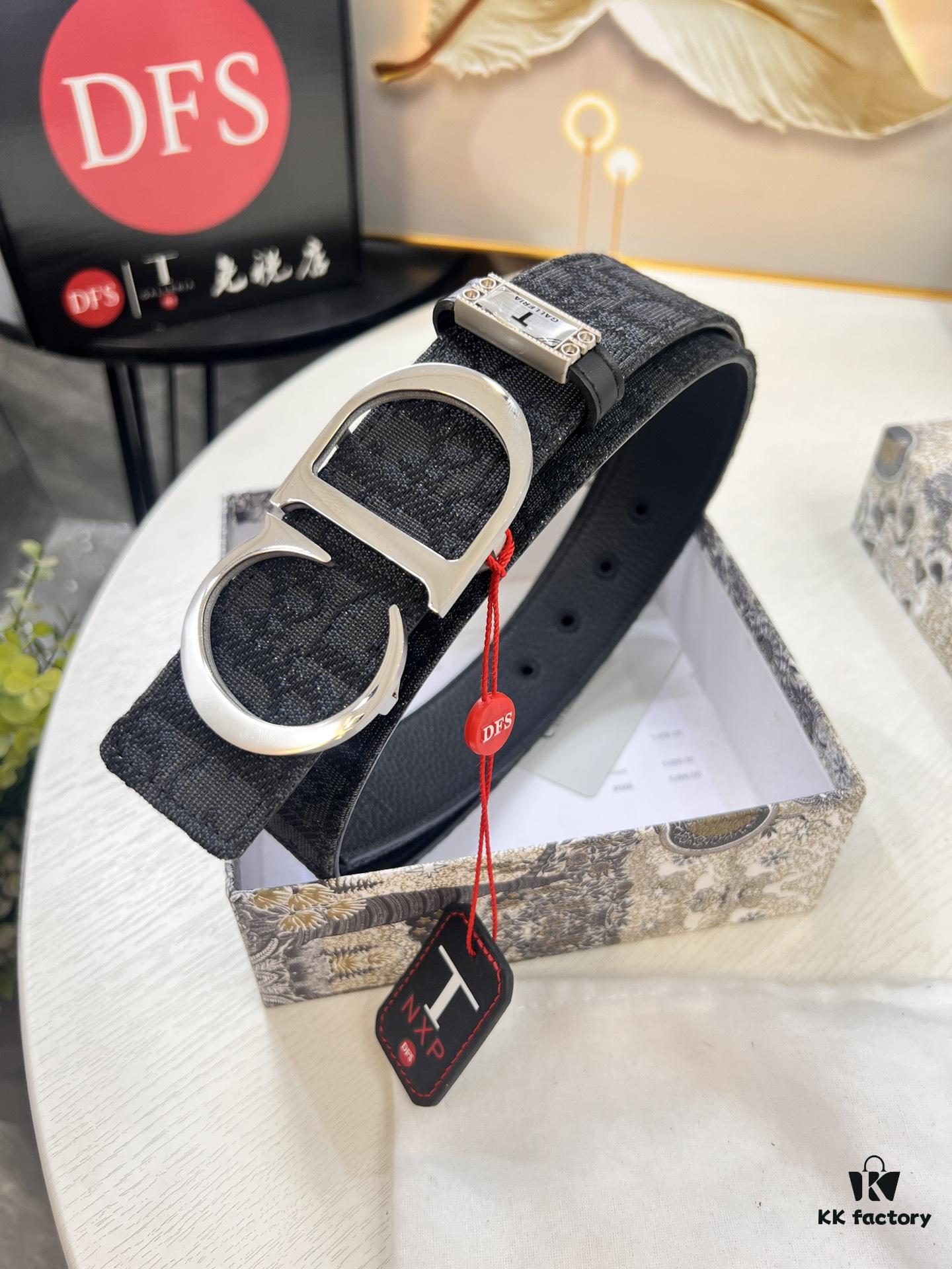 Dior D Belt, Hong Kong Duty-Free Gift Box 🎁 (NXP RFID Tag with Official Website Verification, Authentic Anti-Counterfeit Chip)