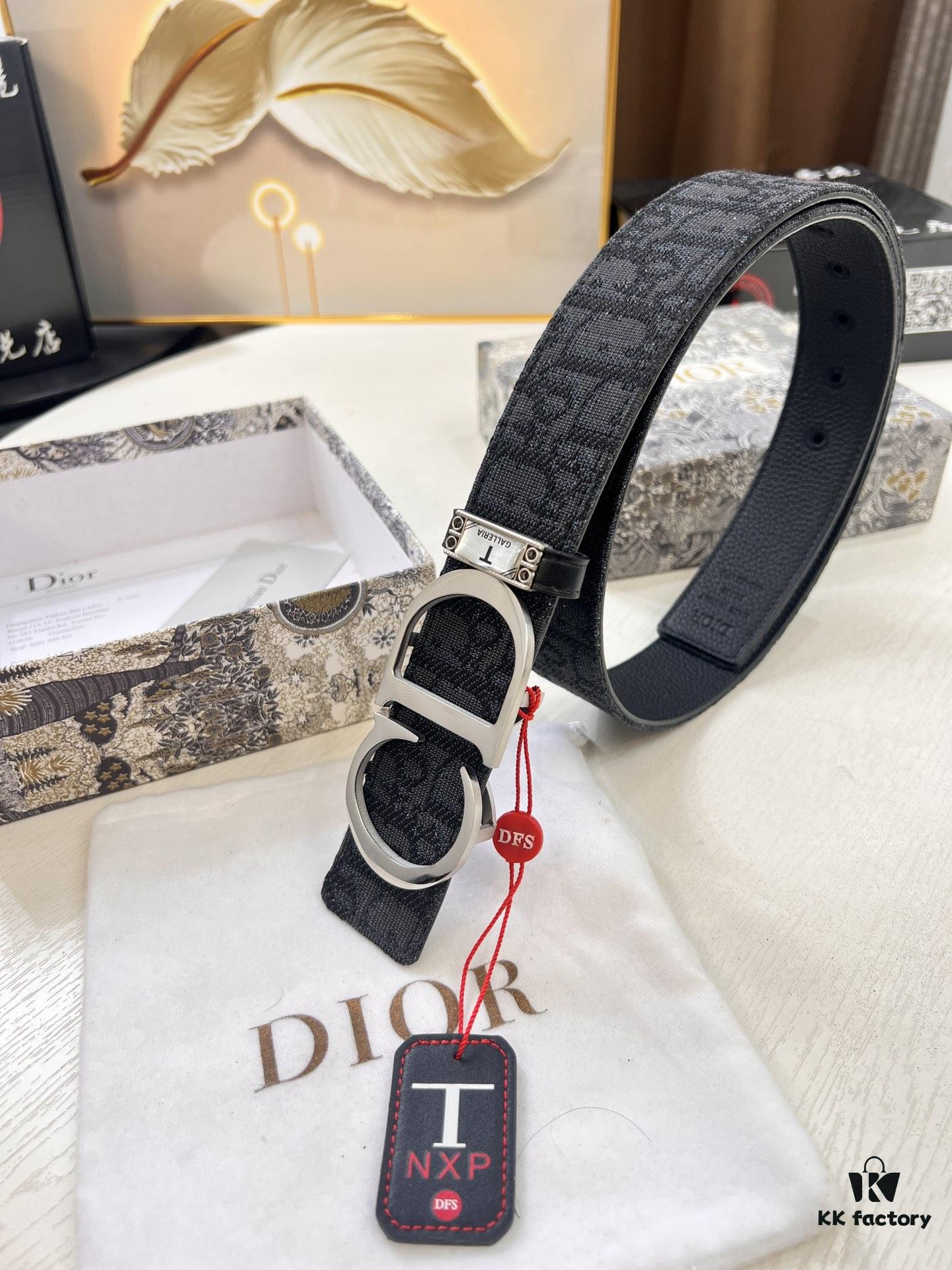 Dior D Belt, Hong Kong Duty-Free Gift Box 🎁 (NXP RFID Tag with Official Website Verification, Authentic Anti-Counterfeit Chip)