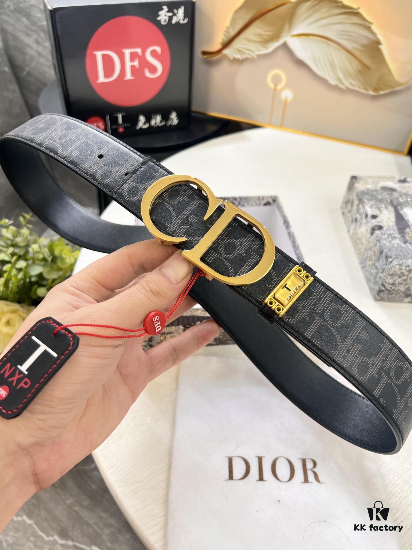 Dior D Belt, Hong Kong Duty-Free Gift Box 🎁 (NXP Tag with Authenticity Chip, Official Anti-Counterfeit Verification)
