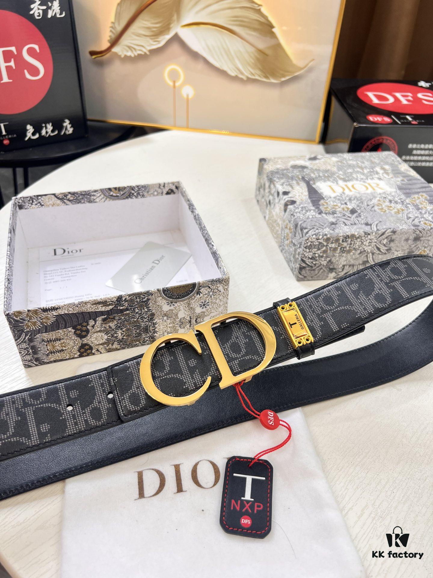 Dior D Belt, Hong Kong Duty-Free Gift Box 🎁 (NXP Tag with Authenticity Chip, Official Anti-Counterfeit Verification)