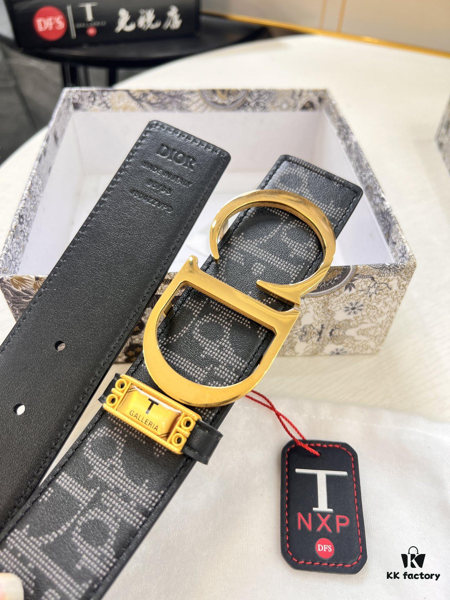 Dior D Belt, Hong Kong Duty-Free Gift Box 🎁 (NXP Tag with Authenticity Chip, Official Anti-Counterfeit Verification)