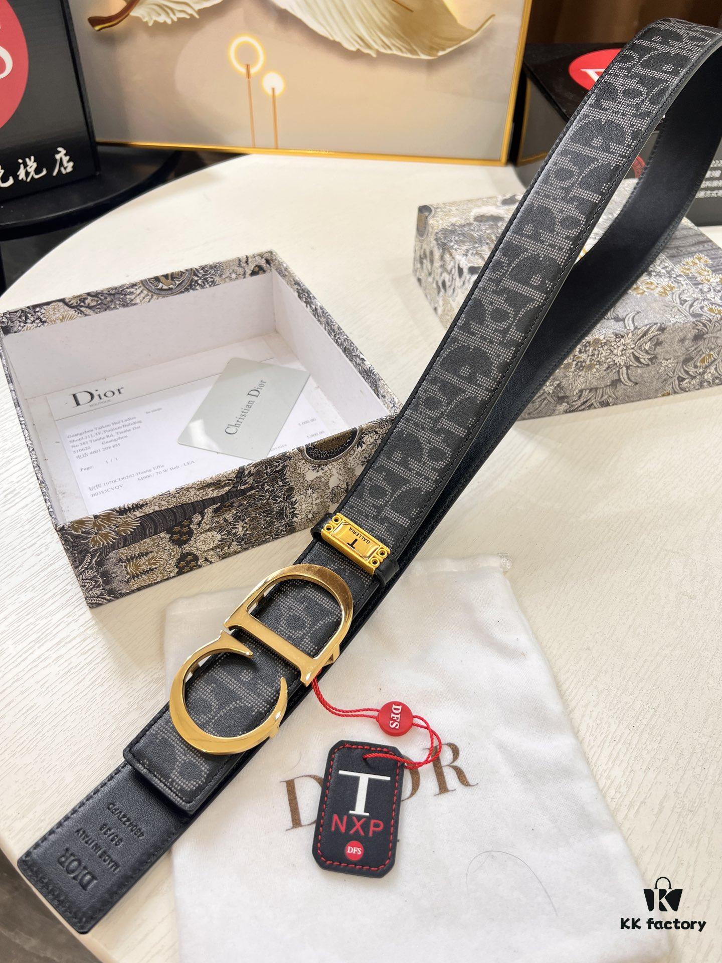 Dior D Belt, Hong Kong Duty-Free Gift Box 🎁 (NXP Tag with Authenticity Chip, Official Anti-Counterfeit Verification)