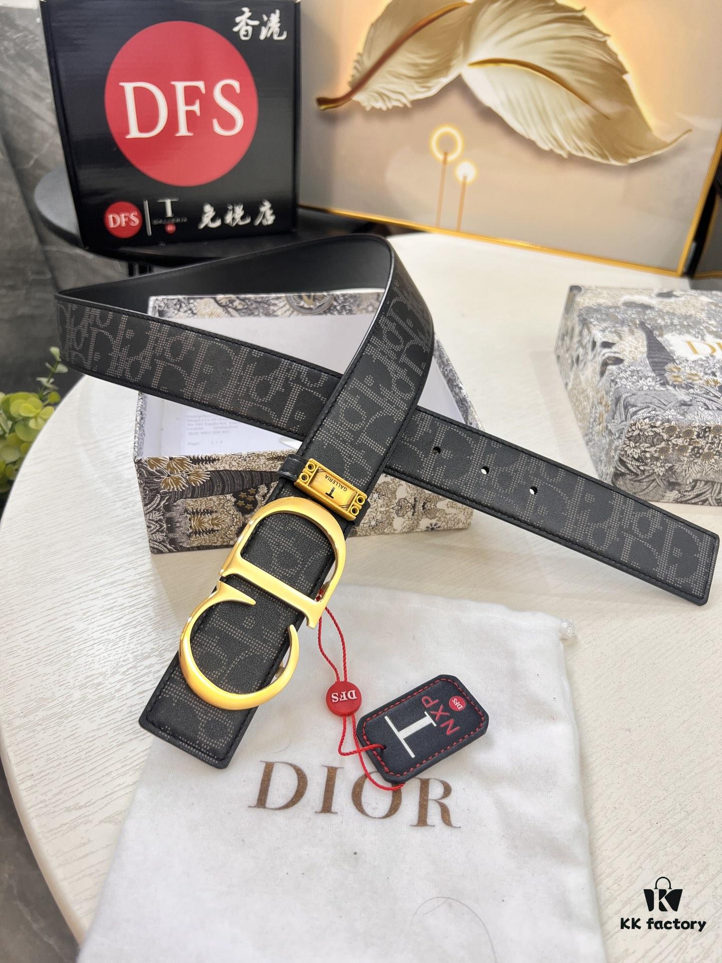 Dior D Belt, Hong Kong Duty-Free Gift Box 🎁 (NXP Tag with Authenticity Chip, Official Anti-Counterfeit Verification)