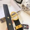 Dior Women's Leather Belt, Imported French Top-Grade Leather, 3.0cm Width, High-Ion Plated Stainless Steel Buckle, Anti-Counterfeit Chip Verified