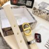 Dior Women's Leather Belt, Imported French Top-Grade Genuine Leather, 3.0cm Width, High-Polish Stainless Steel Hardware, Hypoallergenic High-Ion Plating, Authentic Official Anti-Counterfeit Chip (NXP Tag Recognizable on Website), Duty-Free Hong Kong Gift Box Included