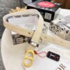 Dior Women's Leather Belt, Imported French Top-Grade Genuine Leather, 3.0cm Width, High-Polish Stainless Steel Hardware, Hypoallergenic High-Ion Plating, Authentic Official Anti-Counterfeit Chip (NXP Tag Recognizable on Website), Duty-Free Hong Kong Gift Box Included