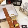 Dior Women's Leather Belt, Imported French Top-Grade Genuine Leather, 3.0cm Width, High-Polish Stainless Steel Hardware, Hypoallergenic High-Ion Plating, Authenticity Guaranteed