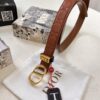 Dior Women's Leather Belt, Imported French Top-Grade Genuine Leather, 3.0cm Width, High-Polish Stainless Steel Hardware, Hypoallergenic High-Ion Plating, Authenticity Guaranteed