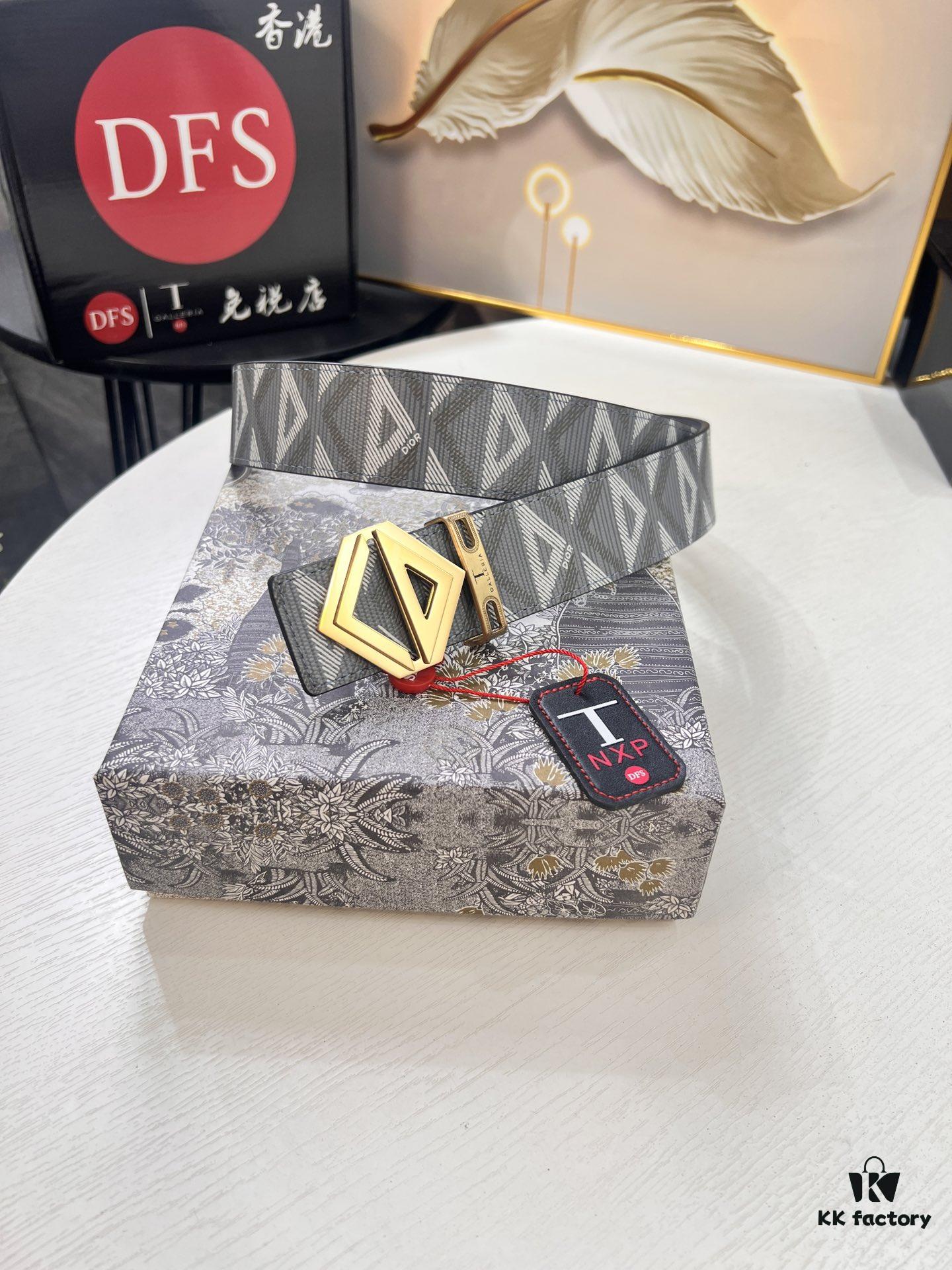 Dior D Belt, Hong Kong Duty-Free Gift Set (NXP RFID Tag with Official Website Verification, Authentic Anti-Counterfeit Chip)