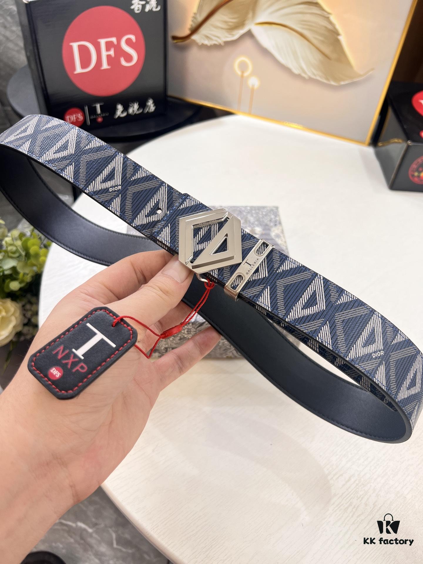 Dior D Belt, Hong Kong Duty-Free Gift Set (NXP RFID Tag with Official Website Verification, Authentic Anti-Counterfeit Chip), Men's and Women's Unisex Style