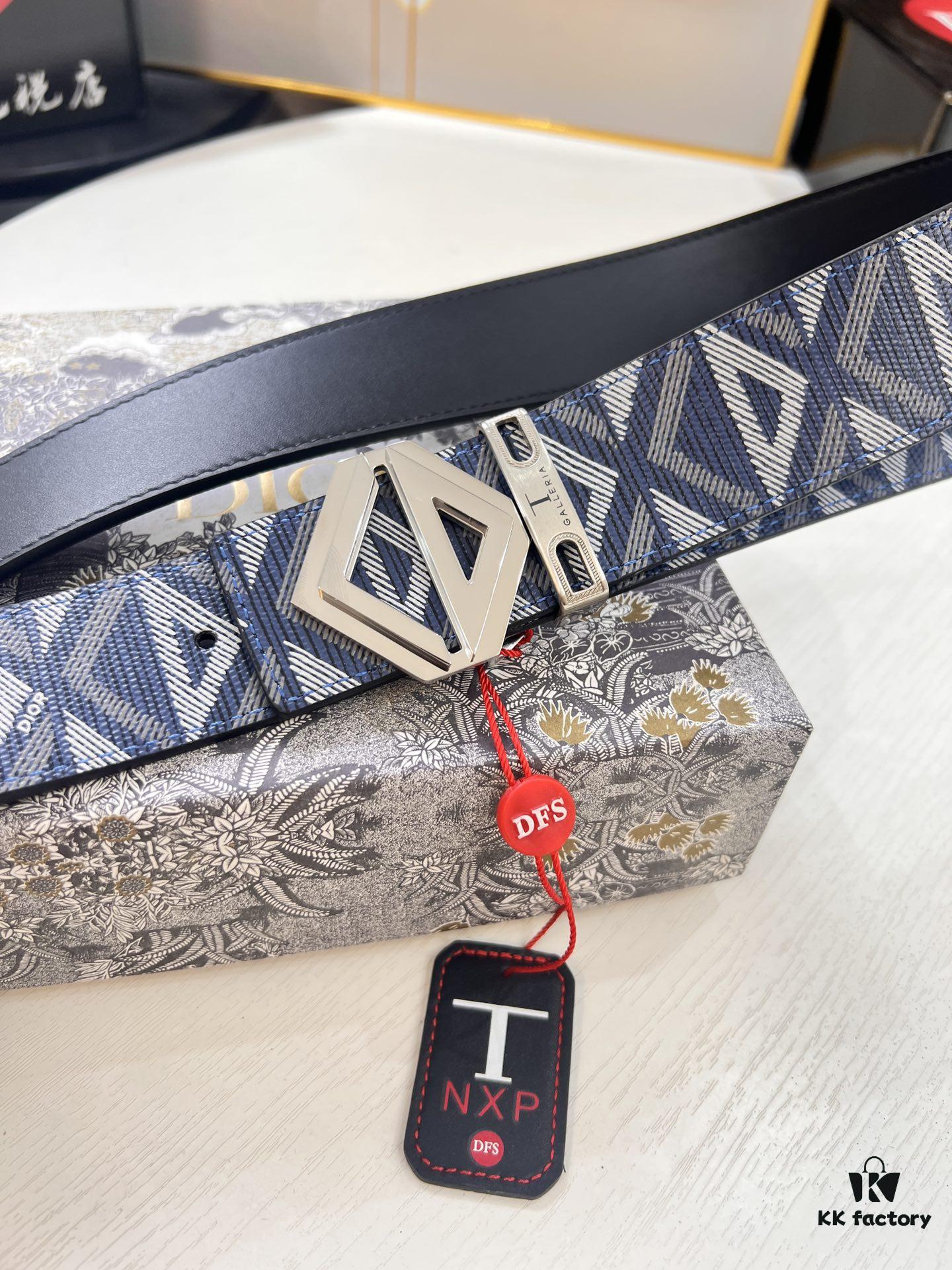 Dior D Belt, Hong Kong Duty-Free Gift Set (NXP RFID Tag with Official Website Verification, Authentic Anti-Counterfeit Chip), Men's and Women's Unisex Style