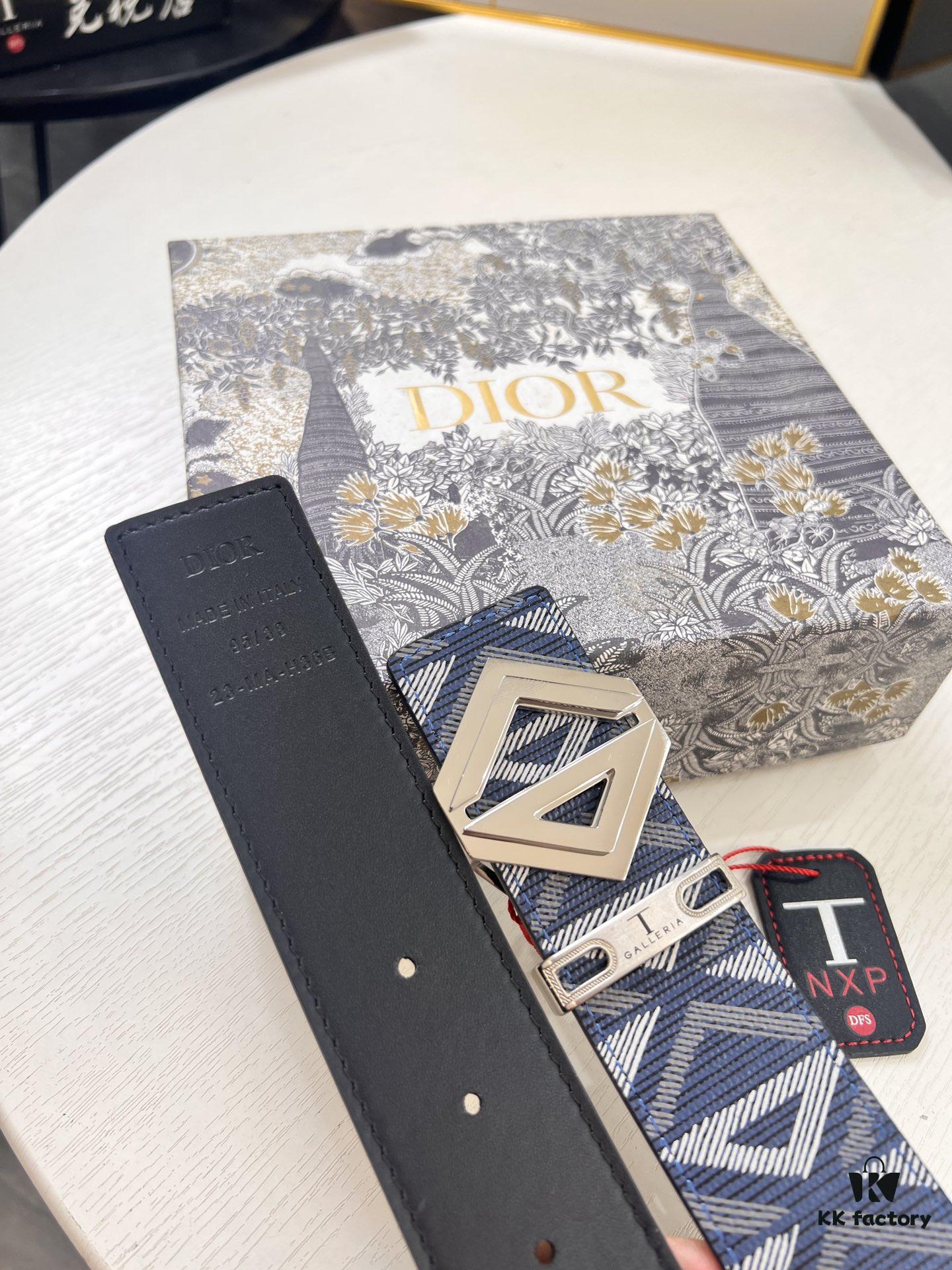 Dior D Belt, Hong Kong Duty-Free Gift Set (NXP RFID Tag with Official Website Verification, Authentic Anti-Counterfeit Chip), Men's and Women's Unisex Style