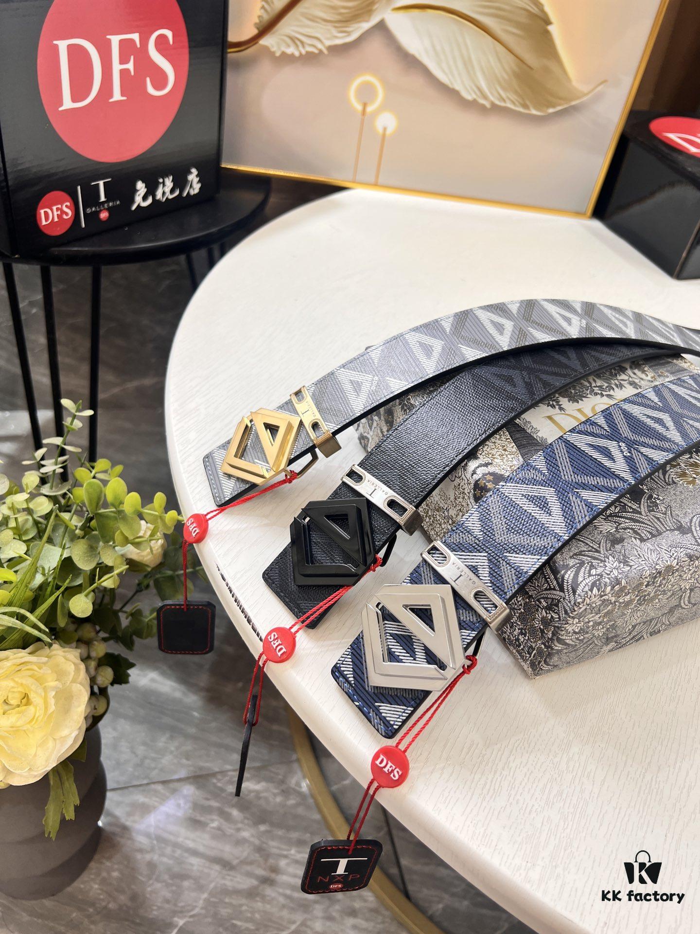 Dior D Belt, Hong Kong Duty-Free Gift Set (NXP RFID Tag with Official Website Verification, Authentic Anti-Counterfeit Chip), Men's and Women's Unisex Style