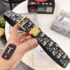 Shop Owner Recommended Trumpet Trumpet Dior Unisex Belt, Latest Couple's Style, Imported Embroidered Custom Fabric, Split Leather with Lychee Texture, ZP Synchronized Polished Metal Buckle, 3.5cm Width
