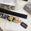 Shop Owner Recommended Trumpet Trumpet Dior Unisex Belt, Latest Couple's Style, Imported Embroidered Custom Fabric, Split Leather with Lychee Texture, ZP Synchronized Polished Metal Buckle, 3.5cm Width