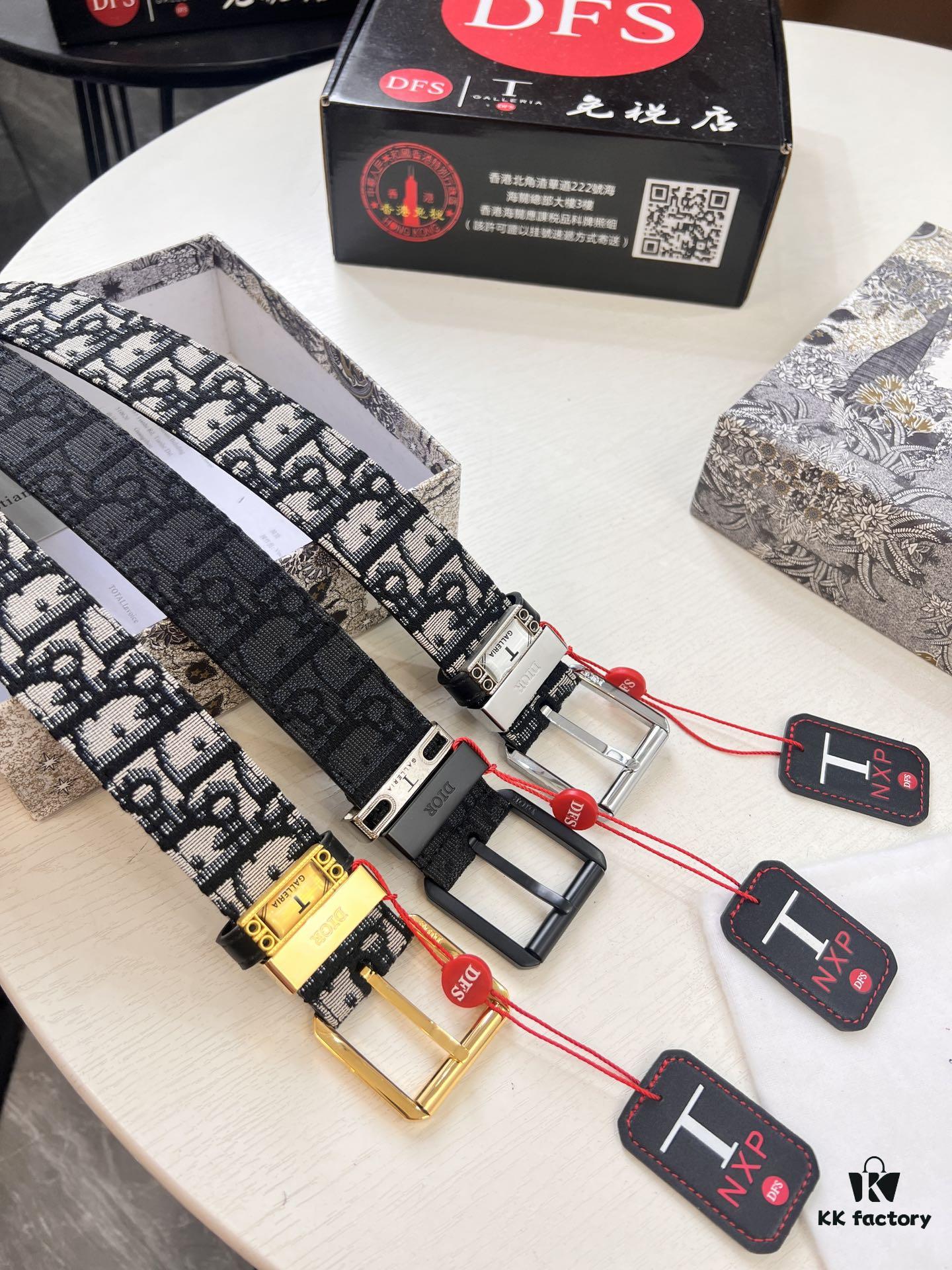 Shop Owner Recommended Trumpet Trumpet Dior Unisex Belt, Latest Couple's Style, Imported Embroidered Custom Fabric, Split Leather with Lychee Texture, ZP Synchronized Polished Metal Buckle, 3.5cm Width