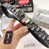 Dior Unisex Belt, Latest Couple's Style, Imported Embroidered Custom Fabric, Full-Grain Calfskin with Lychee Texture, ZP Synchronized Polished Buckle Hardware, 3.5cm Width