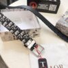 Dior Unisex Belt, Latest Couple's Style, Imported Embroidered Custom Fabric, Full-Grain Calfskin with Lychee Texture, ZP Synchronized Polished Buckle Hardware, 3.5cm Width