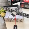 Dior Unisex Belt, Latest Couple's Style, Imported Embroidered Custom Fabric, Full-Grain Calfskin with Lychee Texture, ZP Synchronized Polished Buckle Hardware, 3.5cm Width
