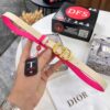 Dior Women's Leather Belt, Premium Original Hong Kong Duty-Free T Gift Box, Stainless Steel Buckle with NXP Anti-Counterfeit Chip, High-Ion Plating, 2.0 cm Width, Double-Sided Use, Imported French Leather