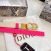 Dior Women's Leather Belt, Premium Original Hong Kong Duty-Free T Gift Box, Stainless Steel Buckle with NXP Anti-Counterfeit Chip, High-Ion Plating, 2.0 cm Width, Double-Sided Use, Imported French Leather