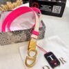 Dior Women's Leather Belt, Premium Original Hong Kong Duty-Free T Gift Box, Stainless Steel Buckle with NXP Anti-Counterfeit Chip, High-Ion Plating, 2.0 cm Width, Double-Sided Use, Imported French Leather