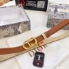Dior Women's Leather Belt, Premium Original Imported Leather, 2.0 cm Width, High-Ion Plated Stainless Steel Buckle, Anti-Counterfeit Chip Verified