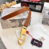 Dior Women's Leather Belt, Premium Original Imported Leather, 2.0 cm Width, High-Ion Plated Stainless Steel Buckle, Anti-Counterfeit Chip Verified