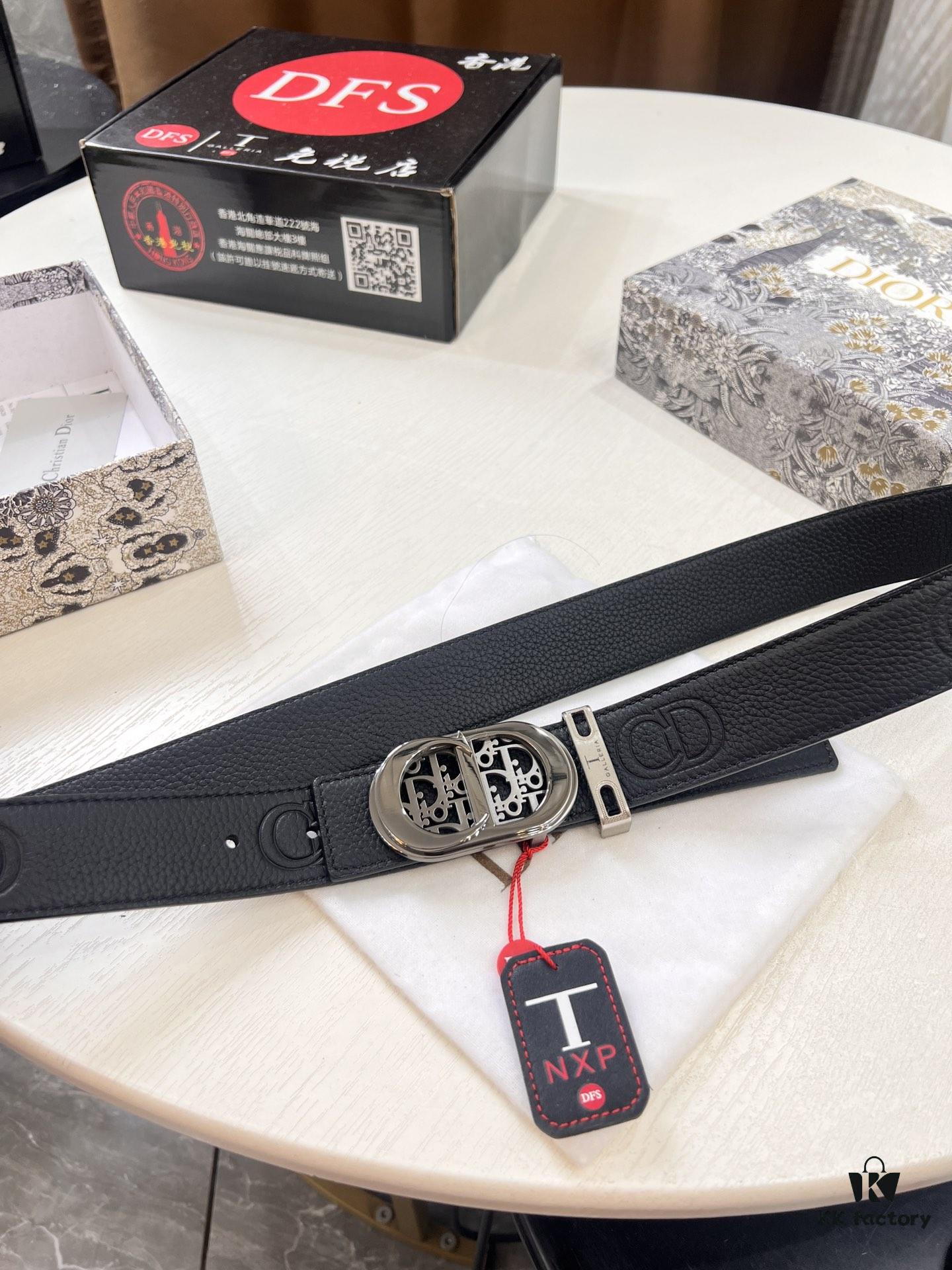 Dior D Belt, Hong Kong Duty-Free Gift Box 🎁 (NXP RFID Tag with Official Website Verification, Authentic Anti-Counterfeit Chip)