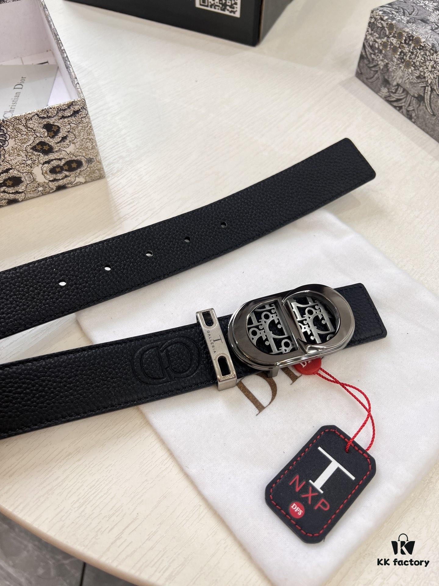 Dior D Belt, Hong Kong Duty-Free Gift Box 🎁 (NXP RFID Tag with Official Website Verification, Authentic Anti-Counterfeit Chip)