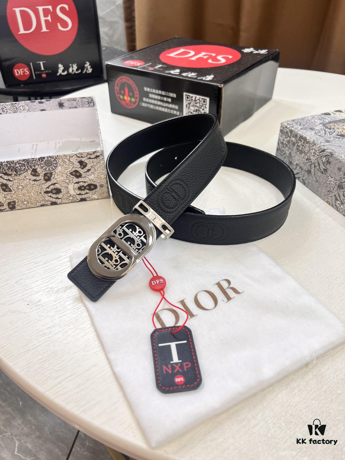 Dior D Belt, Hong Kong Duty-Free Gift Box 🎁 (NXP RFID Tag with Official Website Verification, Authentic Anti-Counterfeit Chip)
