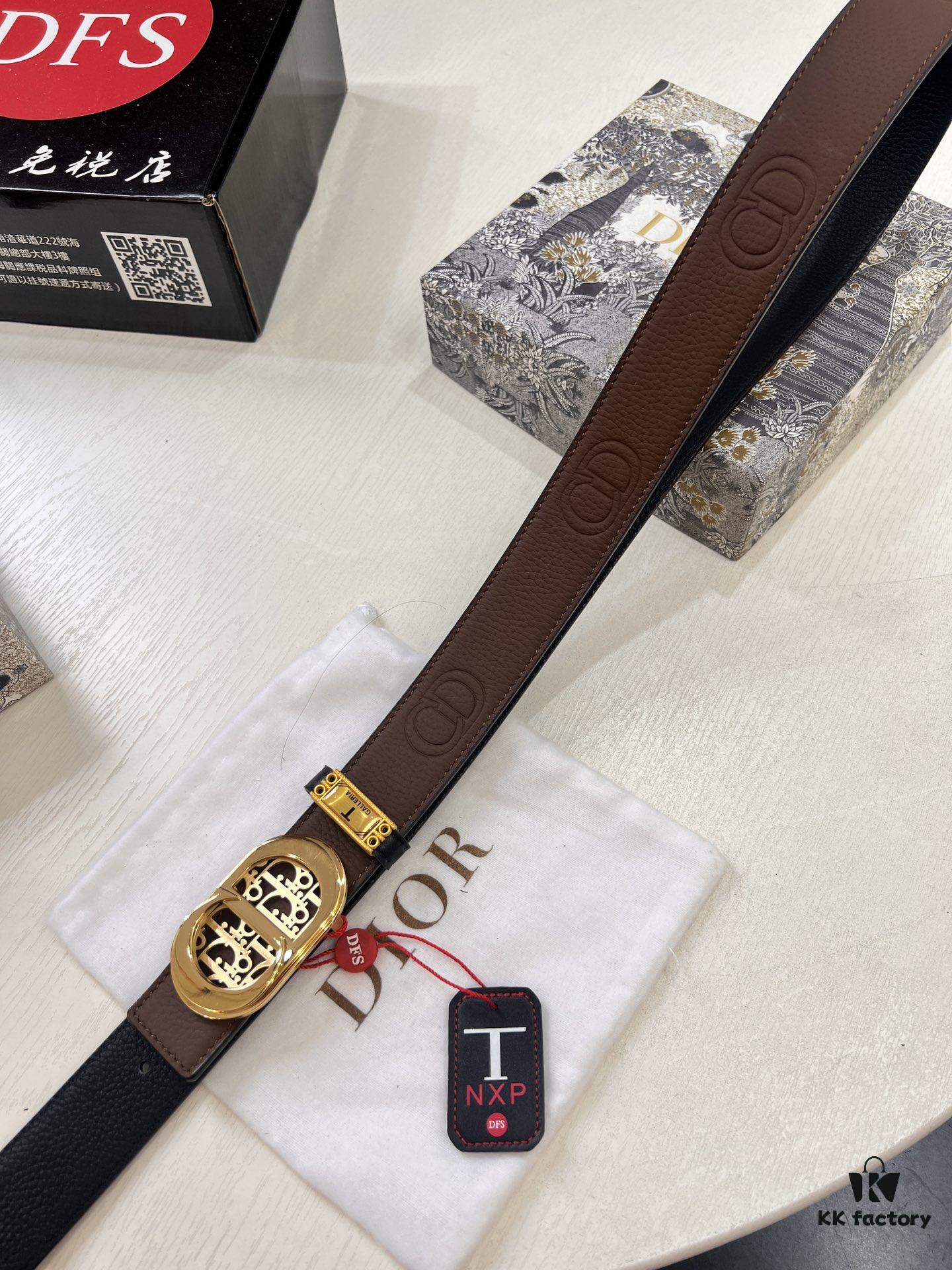Dior D Belt, Hong Kong Duty-Free Gift Set (NXP Tag with Authentic Website Verification, Genuine Anti-Counterfeit Chip)