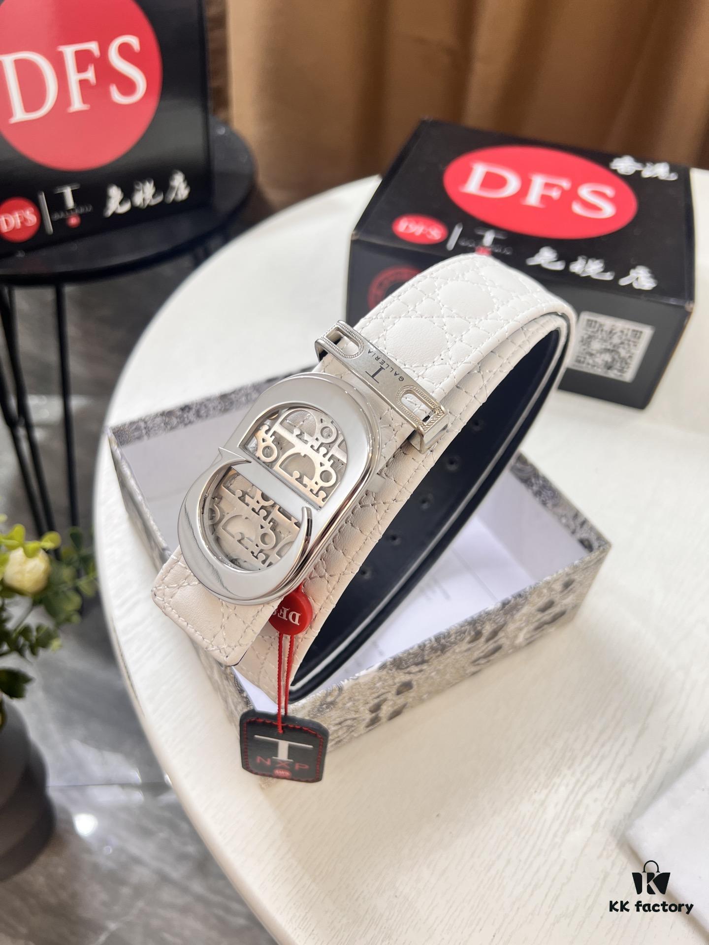Dior D Belt, Hong Kong Duty-Free T Gift Box (NXP Tag with Authenticity Chip Recognizable on Official Website)
