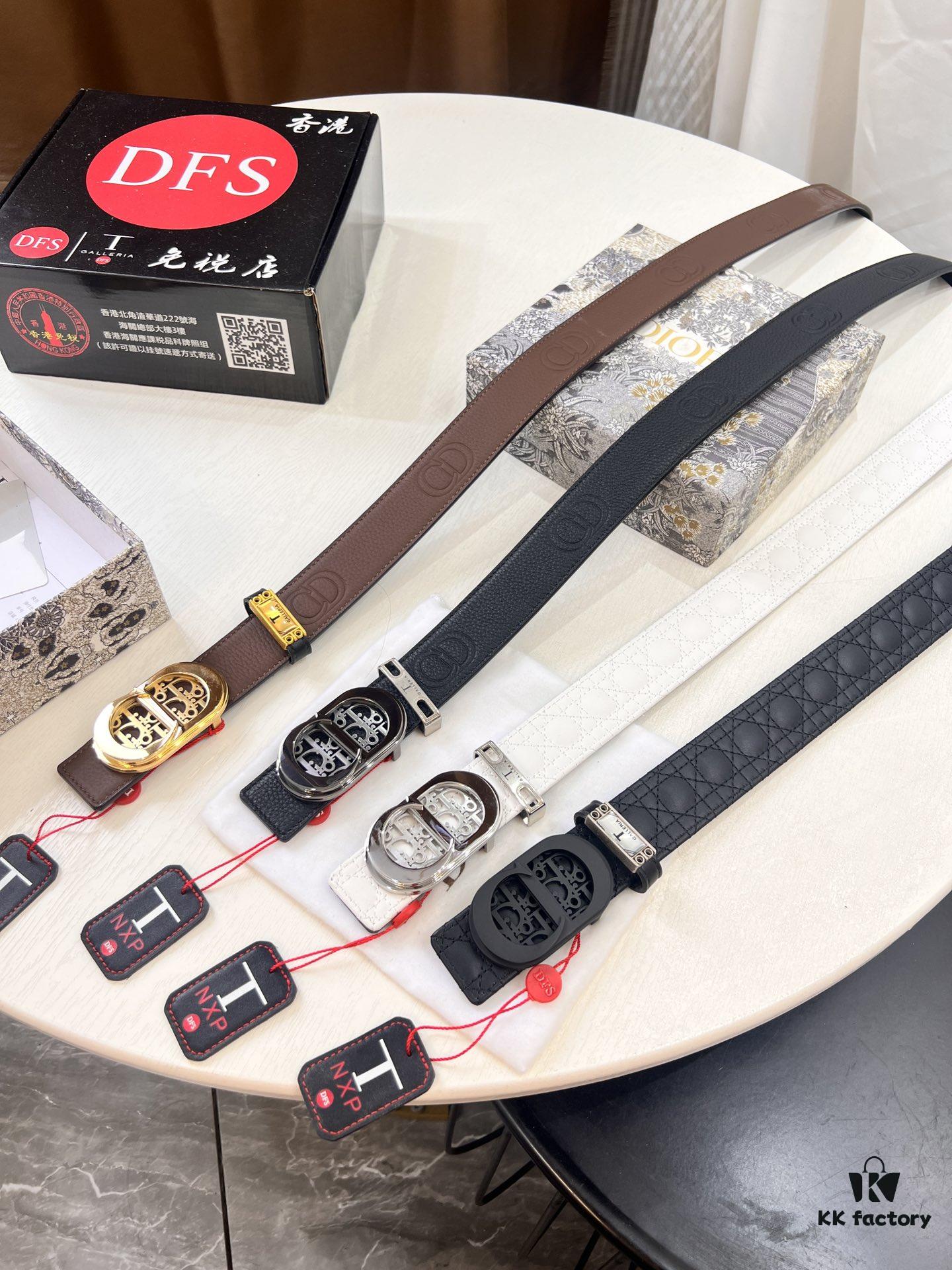Dior D Belt, Hong Kong Duty-Free Gift Box 🎁 (NXP Tag with Anti-Counterfeit Chip, Verifiable on Official Website)
