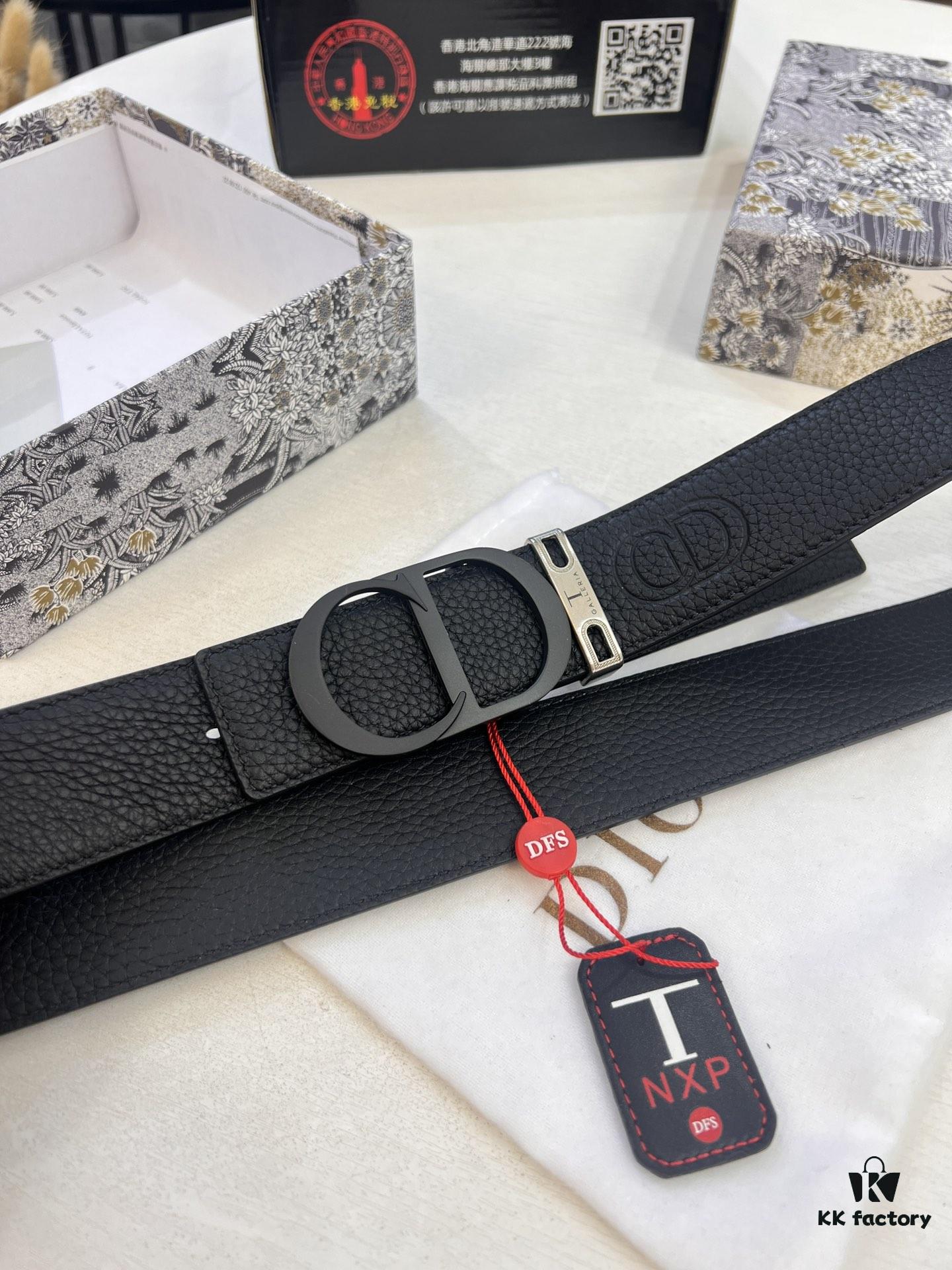Dior D Belt, Hong Kong Duty-Free Gift Box 🎁 (NXP RFID Tag with Official Website Verification, Authentic Anti-Counterfeit Chip)