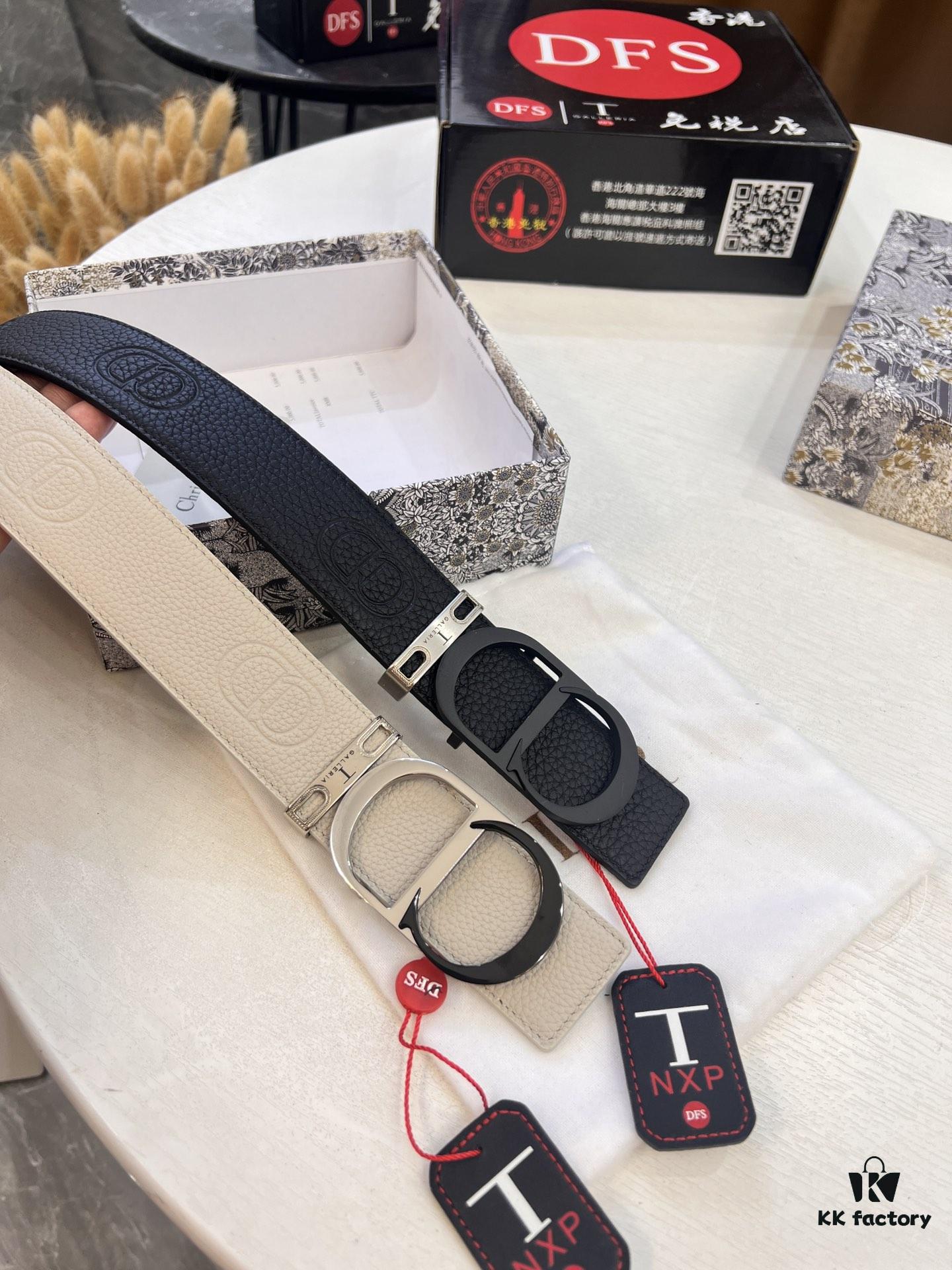 Dior D Belt, Hong Kong Duty-Free Gift Box 🎁 (NXP RFID Tag with Official Website Verification, Authentic Anti-Counterfeit Chip)