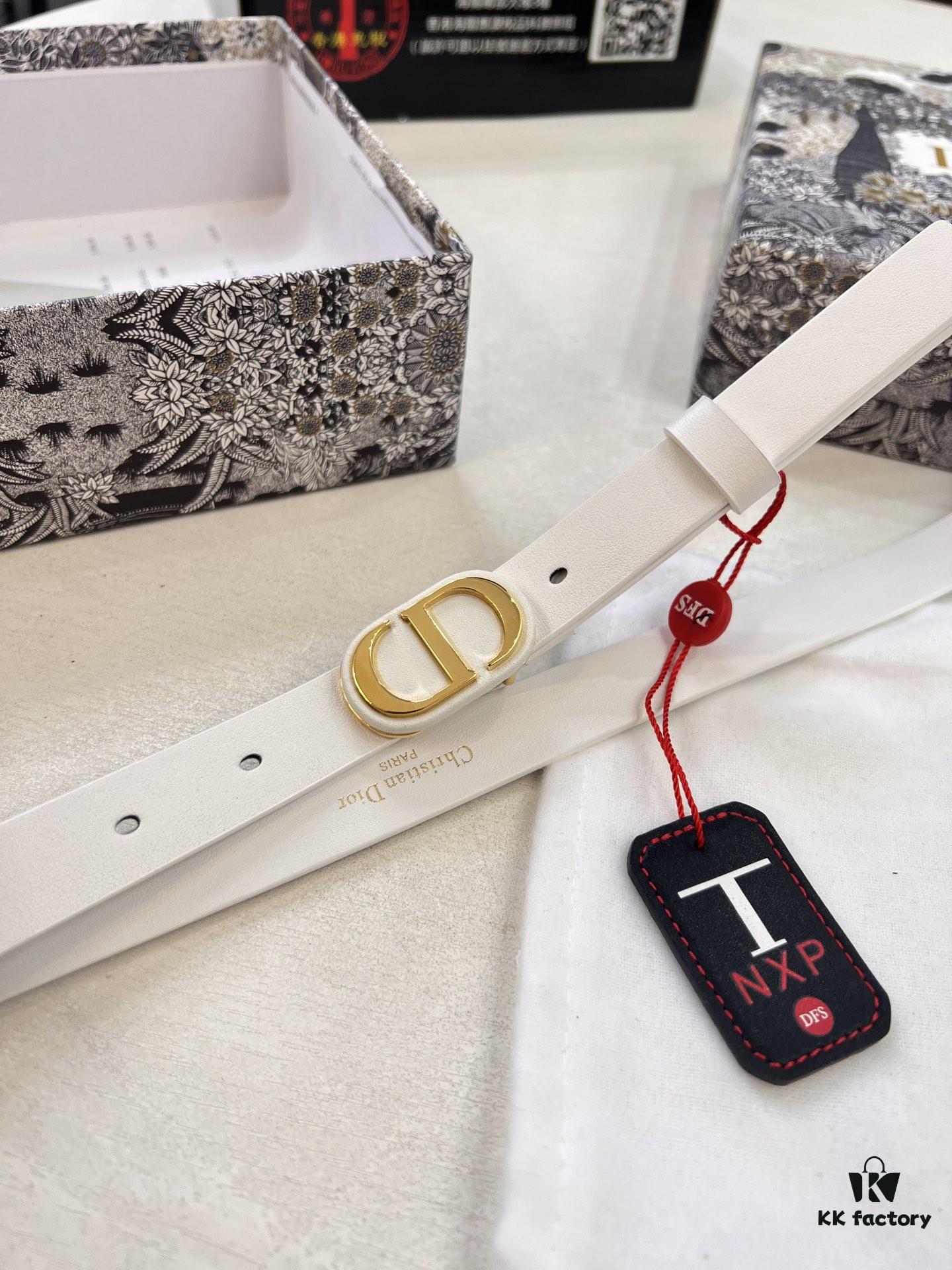 Dior Women's Leather Belt, Popular Style, Official Website Version, 2.0 cm Width, Original Imported Leather, Matching CD Hardware