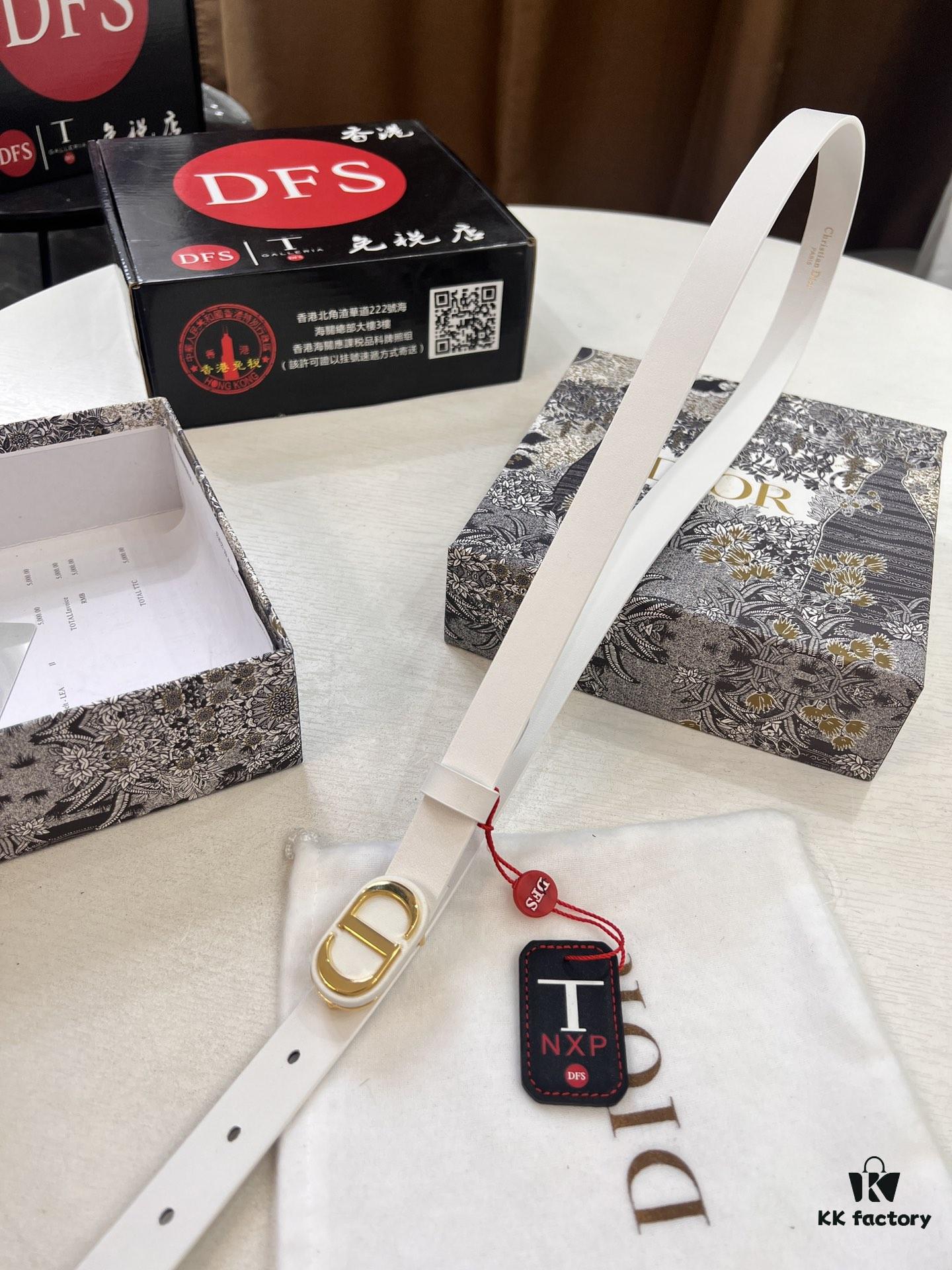 Dior Women's Leather Belt, Popular Style, Official Website Version, 2.0 cm Width, Original Imported Leather, Matching CD Hardware