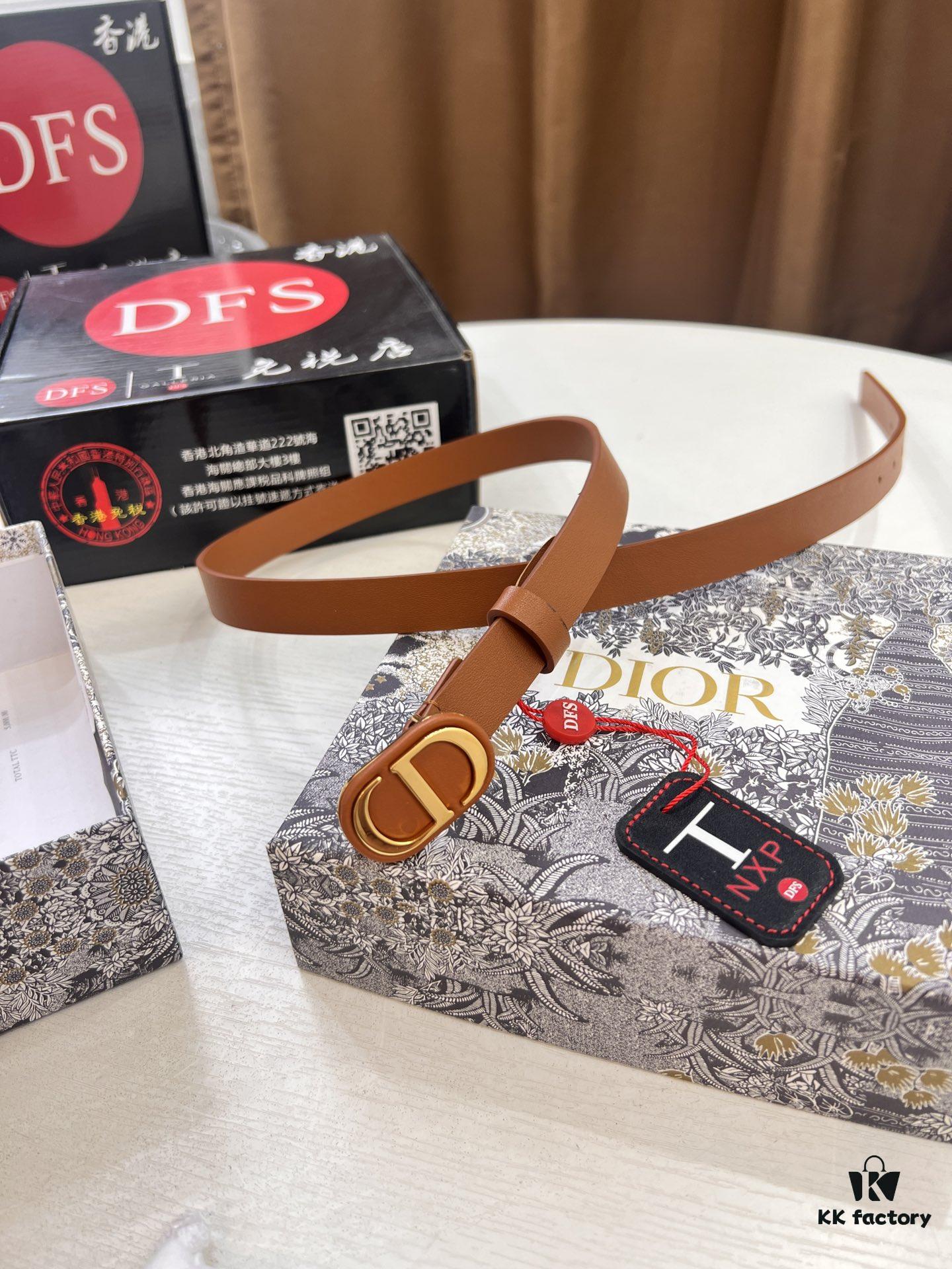 Influencer Favorite, Shop Owner Recommended - Dior Women's Leather Belt, Trending Style, Genuine Imported Leather, ZP-Synchronized CD Hardware, 2.0 cm Width