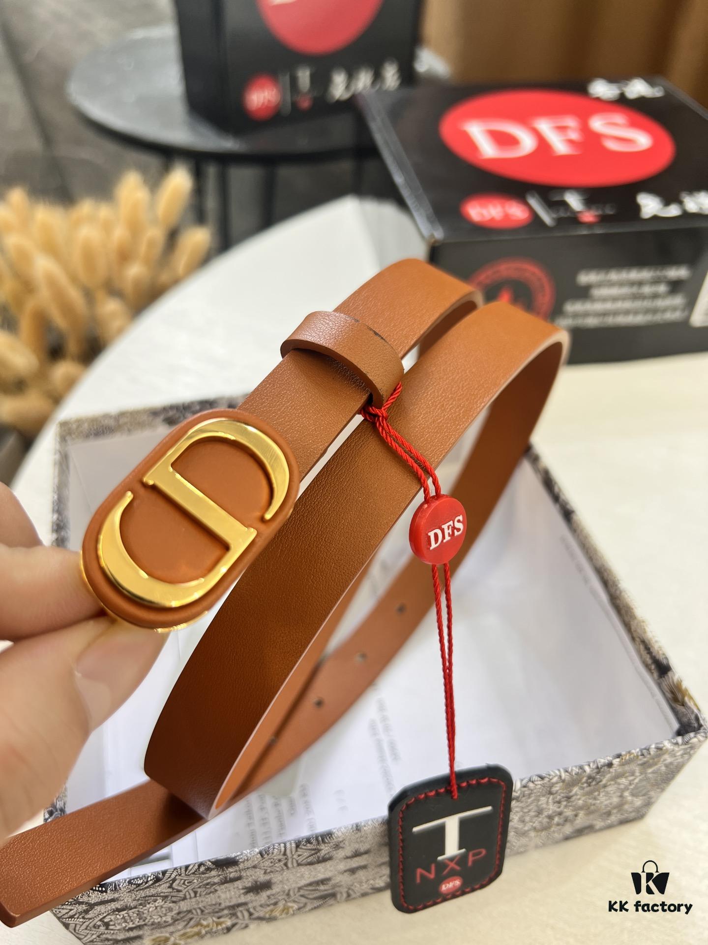 Influencer Favorite, Shop Owner Recommended - Dior Women's Leather Belt, Trending Style, Genuine Imported Leather, ZP-Synchronized CD Hardware, 2.0 cm Width
