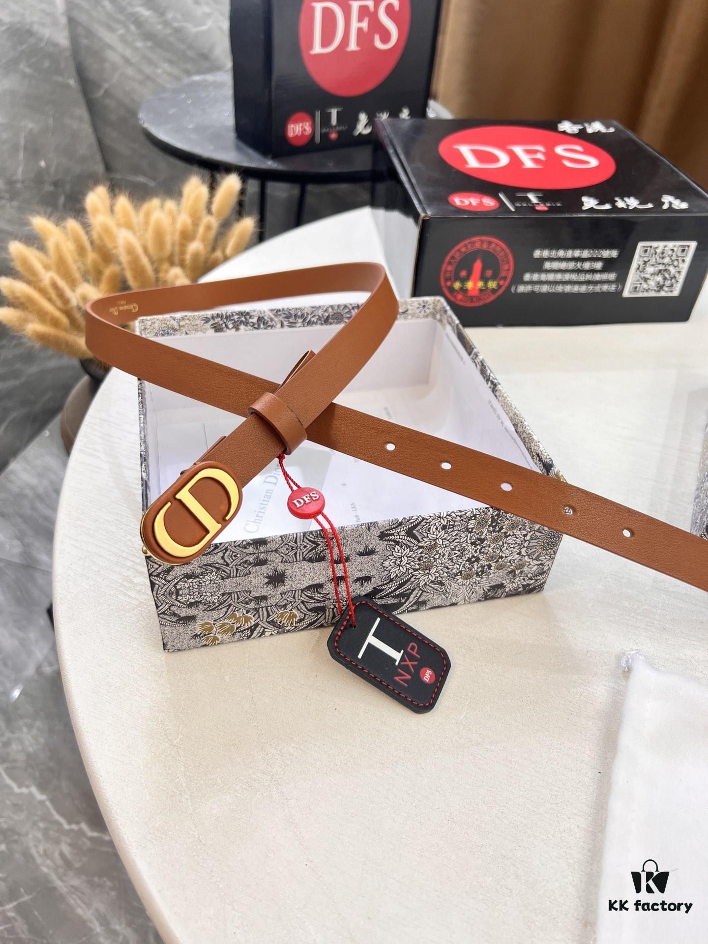 Influencer Favorite, Shop Owner Recommended - Dior Women's Leather Belt, Trending Style, Genuine Imported Leather, ZP-Synchronized CD Hardware, 2.0 cm Width