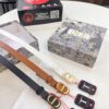 Influencer Favorite, Shop Owner Recommended - Dior Women's Leather Belt, Trending Style, Genuine Imported Leather, ZP-Synchronized CD Hardware, 2.0 cm Width