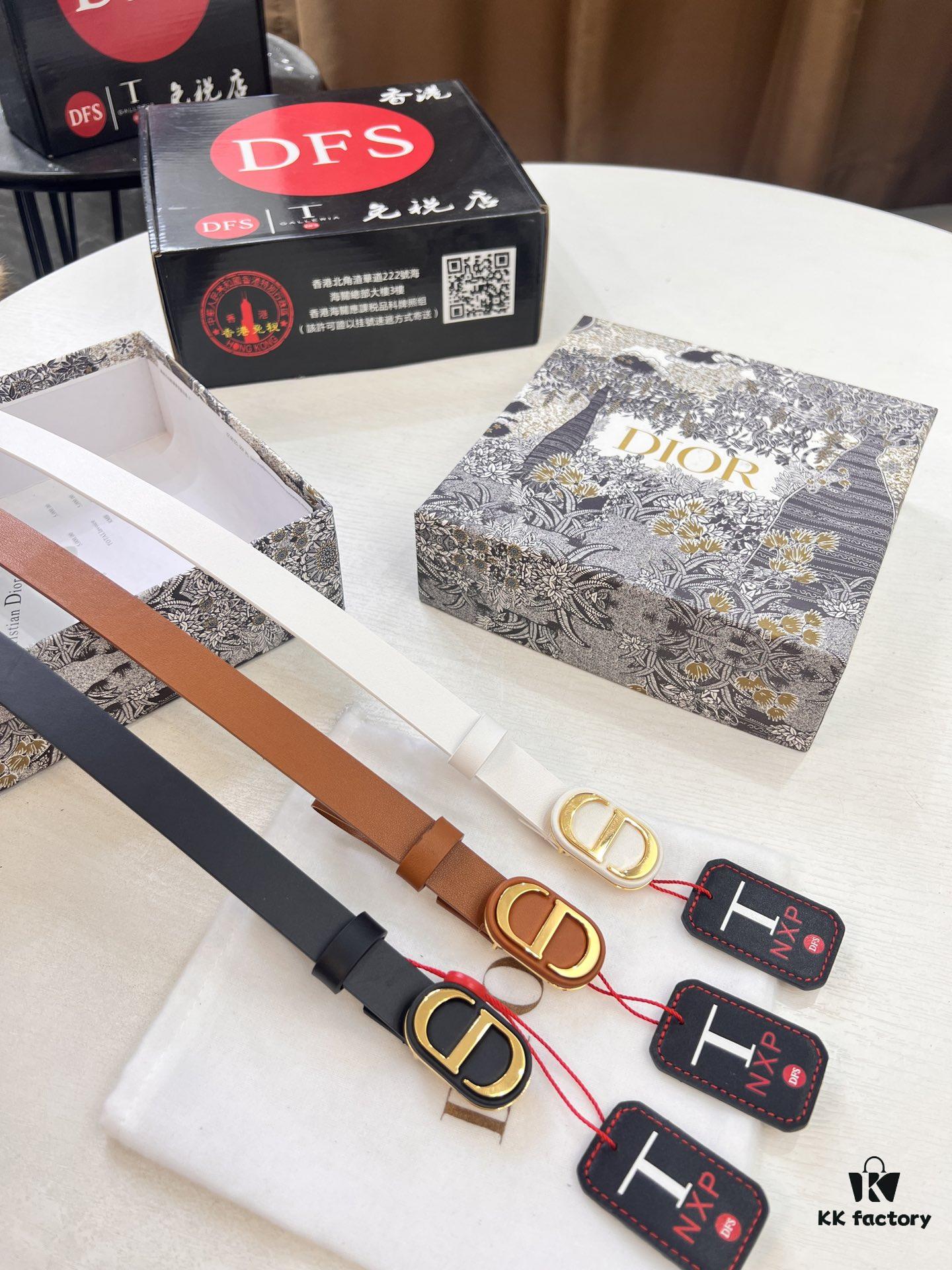 Influencer Favorite, Shop Owner Recommended - Dior Women's Leather Belt, Trending Style, Genuine Imported Leather, ZP-Synchronized CD Hardware, 2.0 cm Width