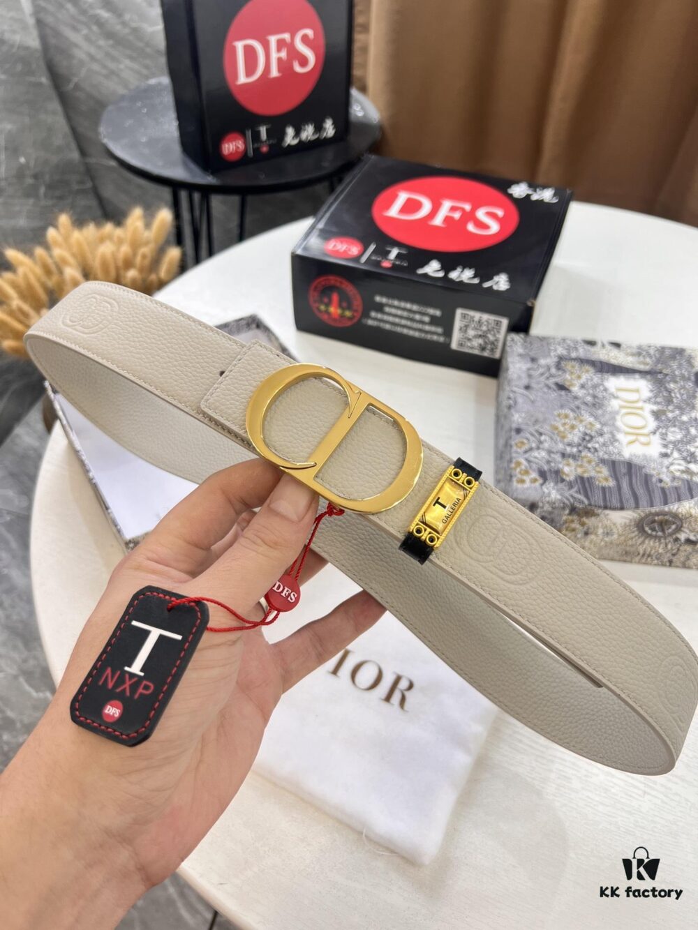 Dior D Belt, Hong Kong Duty-Free Gift Set (NXP Tag with Verifiable Anti-Counterfeit Chip, Authentic Website Verification)