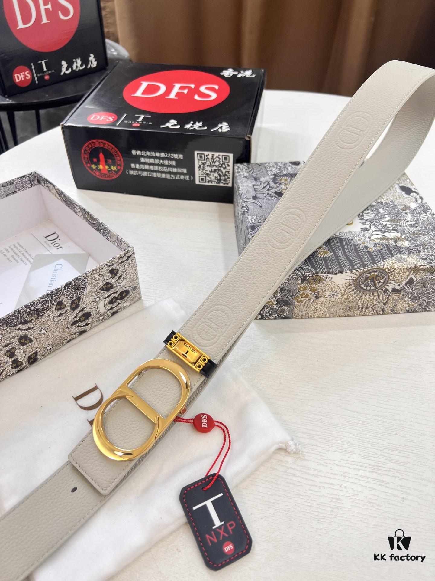 Dior D Belt, Hong Kong Duty-Free T Gift Box (NXP Tag with Authenticity Chip Recognizable on Official Website)