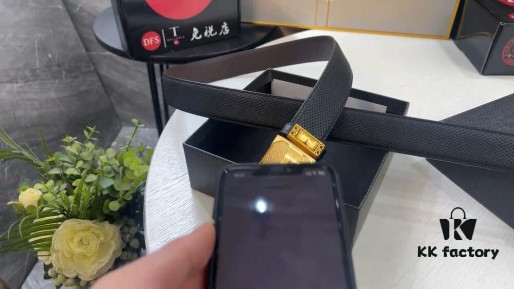 Montblanc Men's Automatic Series, Palm Pattern Ostrich Grain Calfskin, Authentic Synchronized, Original Factory Leather