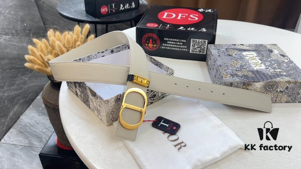 Dior Men's and Women's Series, Imported Crispy Grain Two-Sided Use, Genuine Leather Made by Original Factory