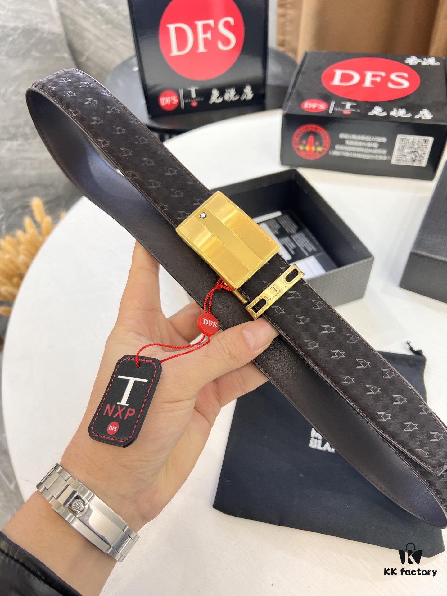 Top-Quality Original Leather Belt, Genuine Hong Kong Duty-Free T Gift Box (NXP Hangtag with Authenticity Chip Recognizable on Official Website), Montblanc Stainless Steel Hardware, Automatic Star Buckle Series, High-Ion Plating for Fade Resistance: Zegna